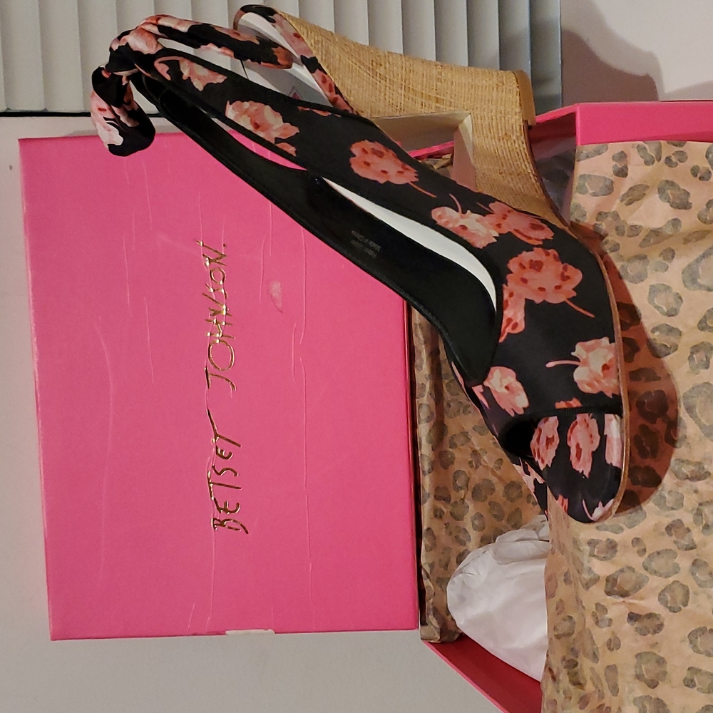 Vintage Betsey Johnson Floral Wedge